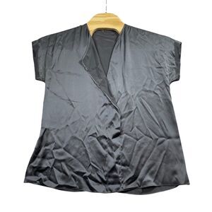 Peter Cohen XL Gray 100%‎ Silk  V neck Stunning Ladies Top